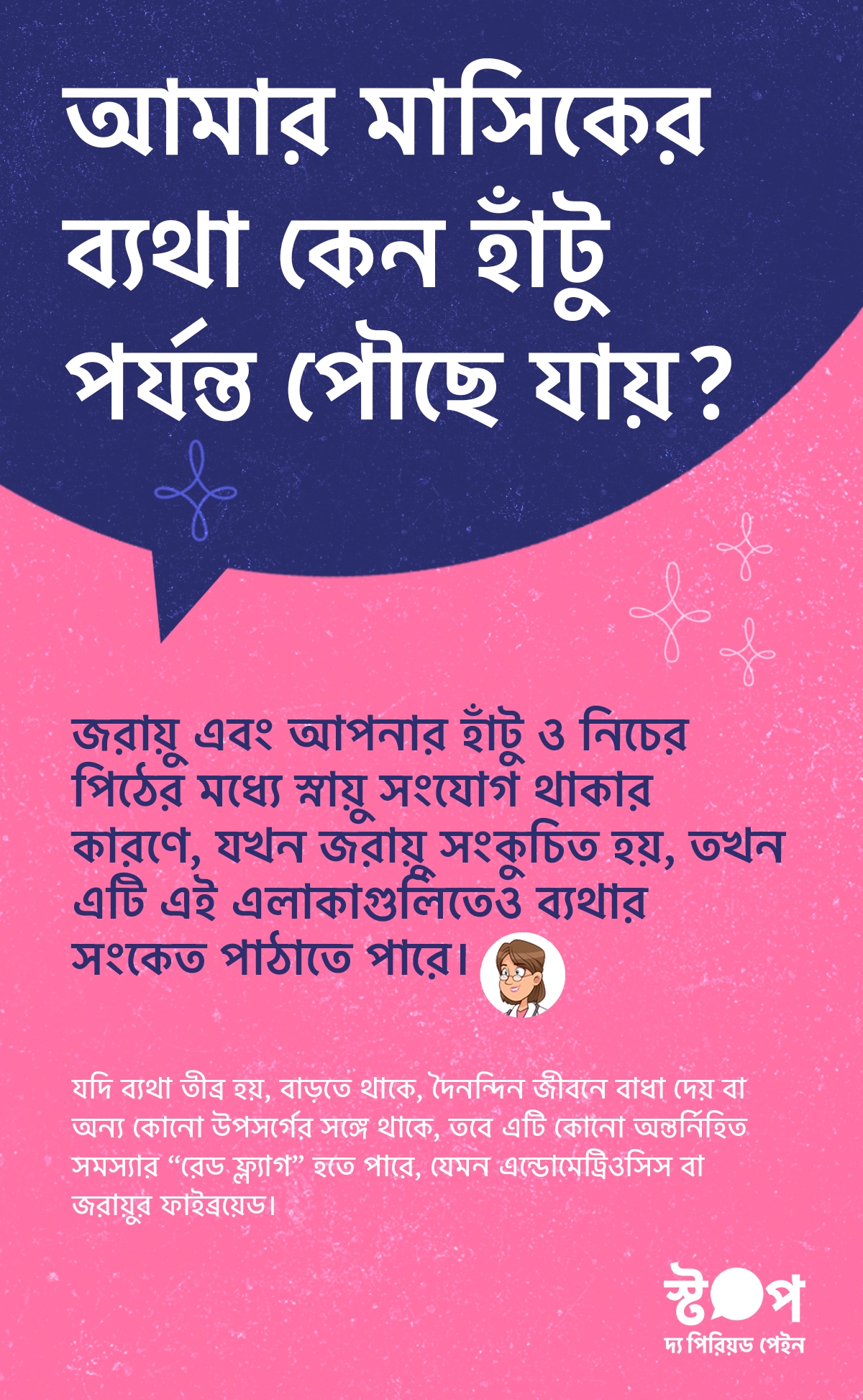 মাসিকের ব্যথা উরু পর্যন্ত ছড়িয়ে পড়ে কেন, period pain in thighs, menstrual cramps in legs and lower back, severe period pain, dysmenorrhea, endometriosis symptoms, uterine fibroids